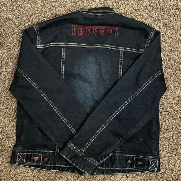 Vintage Ferrari Dark Denim Jacket with Red Accents - Picture 2 of 16